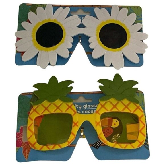 Novelty Pineapple Daisy Eyeglasses Funny Party Oversize Yellow White 2 Pair - Picture 5 of 8